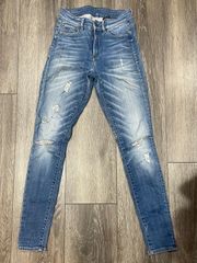 G Star Raw Womens Ultra High Rise Super Skinny Ripped Jeans Pants Size 26