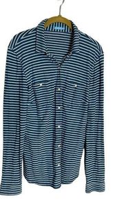 J. McLaughlin Stripe Button Down Shirt Small nautical