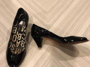 Marc by Marc Jacobs Black Patent Peep Toe Heels, Size 40