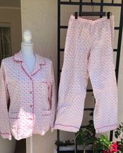 PINK VS Victoria’s Secret 2pc Vintage Dog Flannel Pajama Set Large