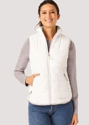 womans cloud lite everyday reversible vest white quilt gray fur