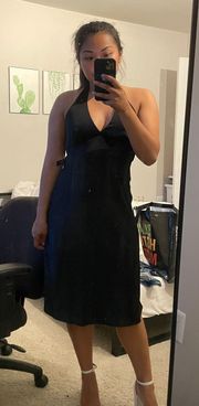 Black Silk Halter Dress