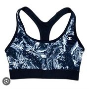 Champion Black White Marble Racerback Sports Bra Women's Size Small