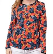 Hang Ten Floral Hawaiian Tropical Print Rash Guard UPF 50 Long Sleeve Size XS