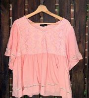 Suzanne Betro Size Medium Baby Doll Top