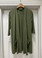 Zenana soft green cardigan with pockets size small