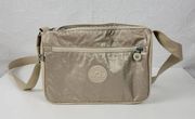 Kipling Callie Womens Crossbody Bag Gold Metallic Lightweight Casual Purse Bag