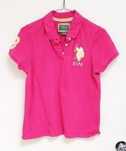 USPA Hot pink polo shirt