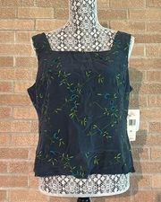 NWT Rena Rowan Silk Sleeveless Blouse Floral Size 14