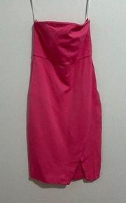 NBD Pink Strapless Side Slit Mini Dress Size XS