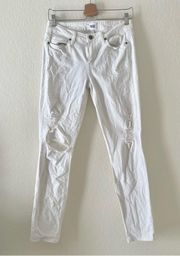 PAIGE Verdugo Crop Crystal White Destroyed Jeans