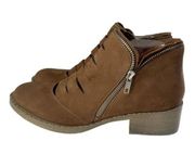 Gentle Souls Kenneth Cole Bootie Womens 8.5M Bailey Ankle Brown Leather Side Zip