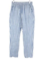 Marine Layer Womens Size XS Pants Pull On Notch Hem Stretch Blue White Striped