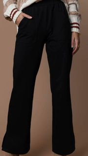 Agnes Side Slit Black Pants 