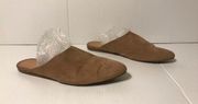 Old Navy tan flat mules shoes women size 9