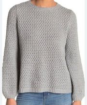 14th & Union Popcorn Knit Bubble Sleeve Grey Sweater NWT XL