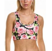 NWOT Terez Black and Pink Flower Print Sports Bra