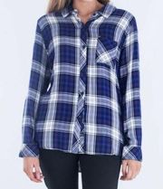 Rails Hunter Checked Ultra Violet Preppy Coastal Western Soft Plaid Top XS