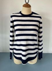 Aqua womens cashmere sweater blue and white striped size M