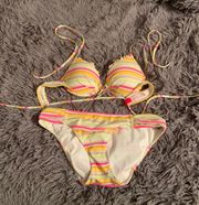 Victoria's Secret Vs Pink Stripe Bikini Set