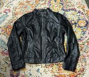 Women’s Large faux leather Moto biker jacket