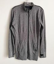 Orangetheory Size L Gray Full Zip Athletic Long Sleeve Jacket