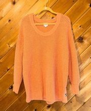 Isabel maternity chunky knit side buttons peach tunic sweater