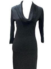 Standard James Perse Dark Gray Maxi Dress Cowl Neck 3/4 Sleeves Supima Modal 2
