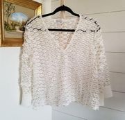 Shilla cropped boxy sheer white top size large