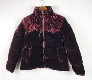 ANTHRO Vera Sequined Velvet Puffer Jacket NWT - XS