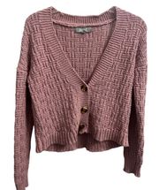 pink soft knit short cardigan size Large