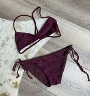 Full tilt maroon bikini set