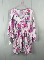 Floral V-neck Babydoll Blouse