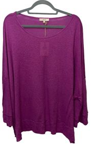 NWT  Purple Loose Sleeved Top size Large