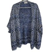 Ruff Hewn Open Front Poncho Dolman Sleeves Womens Size L‎ Western Aztec Print