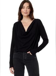 Bobi Lis Angeles Women’s Black‎ Cowl Neck Ribbed Long Sleeve Top Size Medium $80