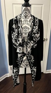 NWOT  Black & White Open Front Cardigan Topper