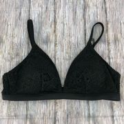 Adore Me Haukea Black Lace Triangle Bikini Top NWT size L