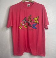 Vintage Fruit of the Loom Free as a Butterfly Pink Shirt Large