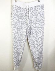 Victorias Secret White Leopard Jogger Sweatpants Size Small