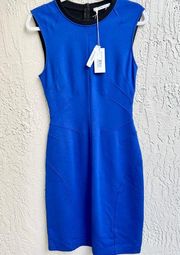 NWT Derek Lam 10 Crosby Sleeveless Sheath Mini Dress Blue Black Women's Size 8