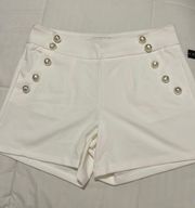 White Gold Buttoned Shorts