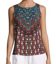 Mara Hoffman Rug Tencel Tank Top with Side Cutout Multicolor Blouse Size Small