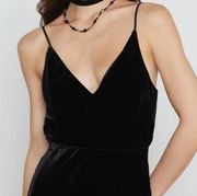 L’AGENCE Gabriella Velvet Camisole Tank in Black Velvet NWT Size Small