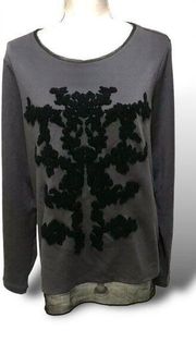Simply Vera Vera Wang Women's Pullover Long Sleeves Embroidered top