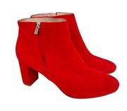 Loeffler Randall Red Suede Heeled Booties Sz 8.5