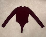 Burgundy Long Sleeve Bodysuit | Medium