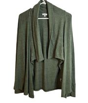 Splendid Green Heather Overlap Open Front Cardigan size XS cotton blend