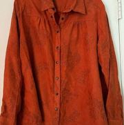 Womens Lemongrass faux suede blouse. Size XL