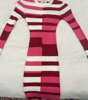 Never worn solid and striped mini dress